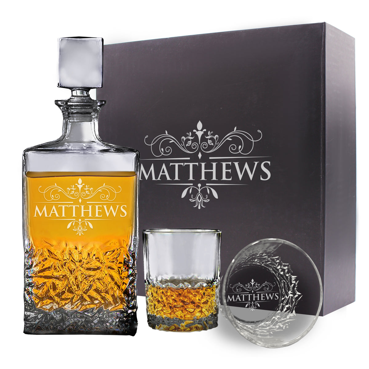 Premium Custom Engraved Decanter - Personalized with Name