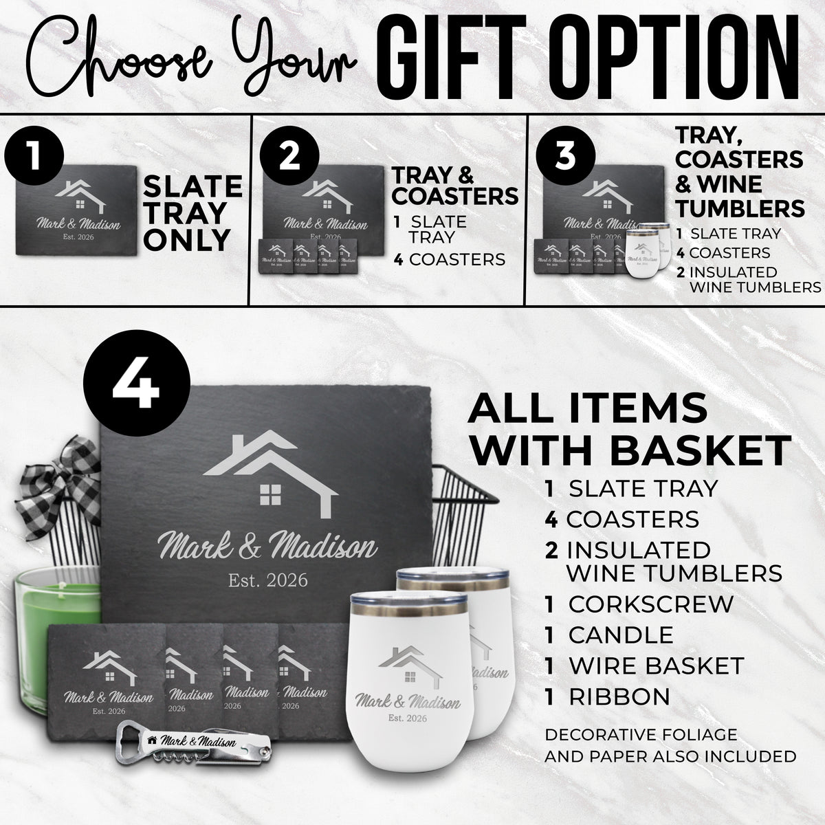 Personalized Build Your Own Slate Realtor Closing Gift - Modern Style