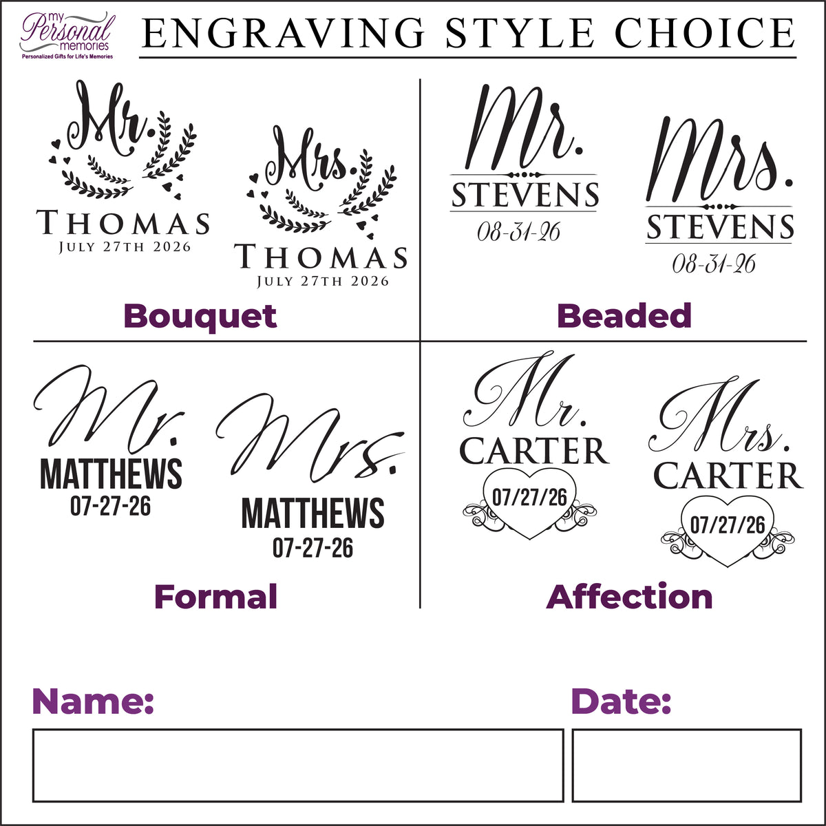 Personalized Mr. & Mrs. Stemless Wine Glasses – Set of 2 Custom Engraved Wedding or Anniversary Gift for Couples