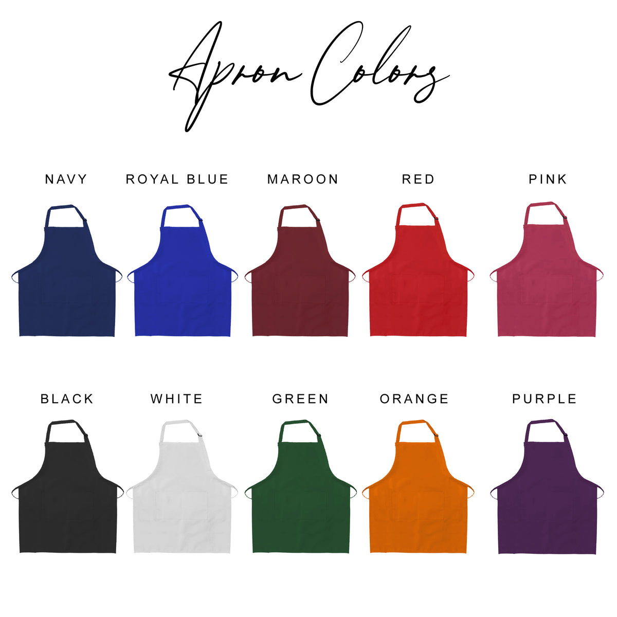 Custom Personalized Apron for Adults, Men, Women, Grill, Kitchen - Add any Name or Text
