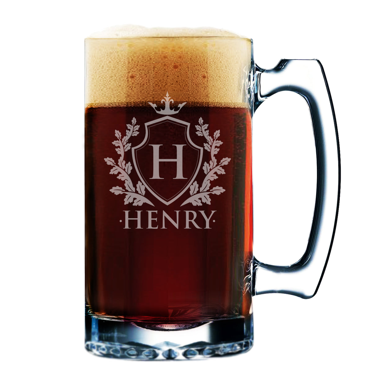 Personalized 12 oz Beer Mug – Custom Engraved Beer Glass with Name for Birthday, Christmas or Father's Day Gift