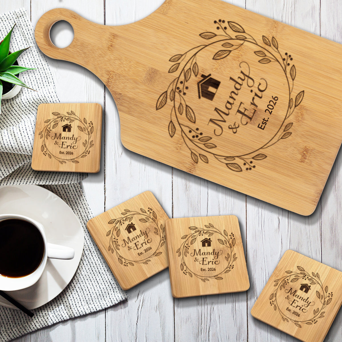 Personalized Build Your Own Bamboo Realtor Closing Gift - Hearth Style