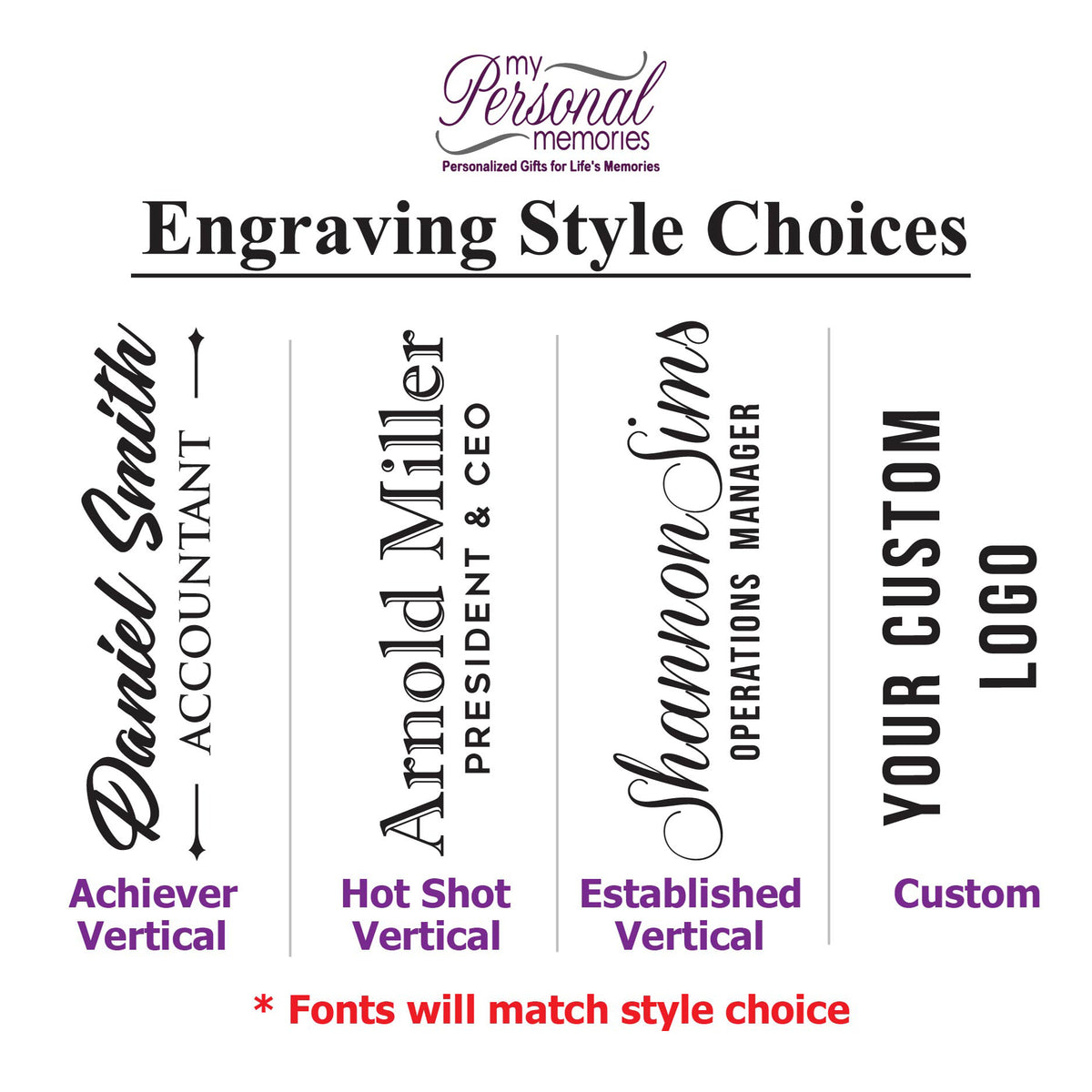 Personalized Canvas Business Work Portfolio - Professional Vertical 2 Lines Engraving