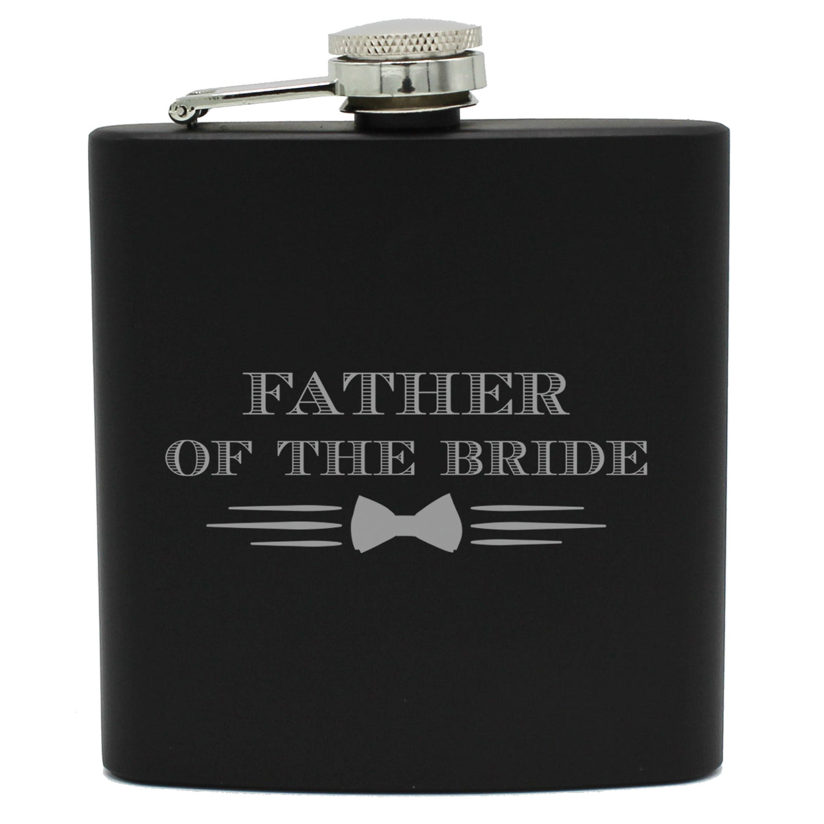 My Personal Memories Bow Tie Groomsman, Best Man, Groom 6 oz Flask Gift for Bachelor Party