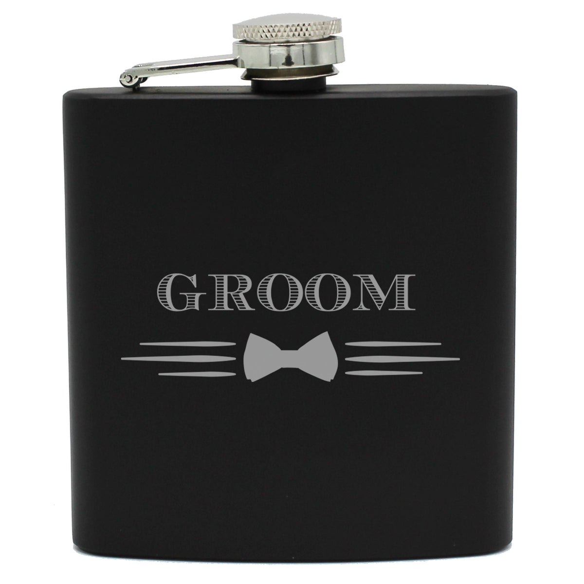 My Personal Memories Bow Tie Groomsman, Best Man, Groom 6 oz Flask Gift for Bachelor Party