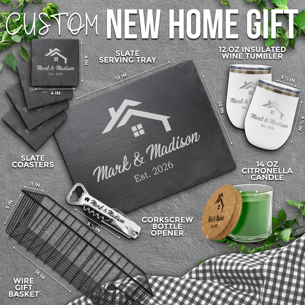 Personalized Build Your Own Slate Realtor Closing Gift - Modern Style