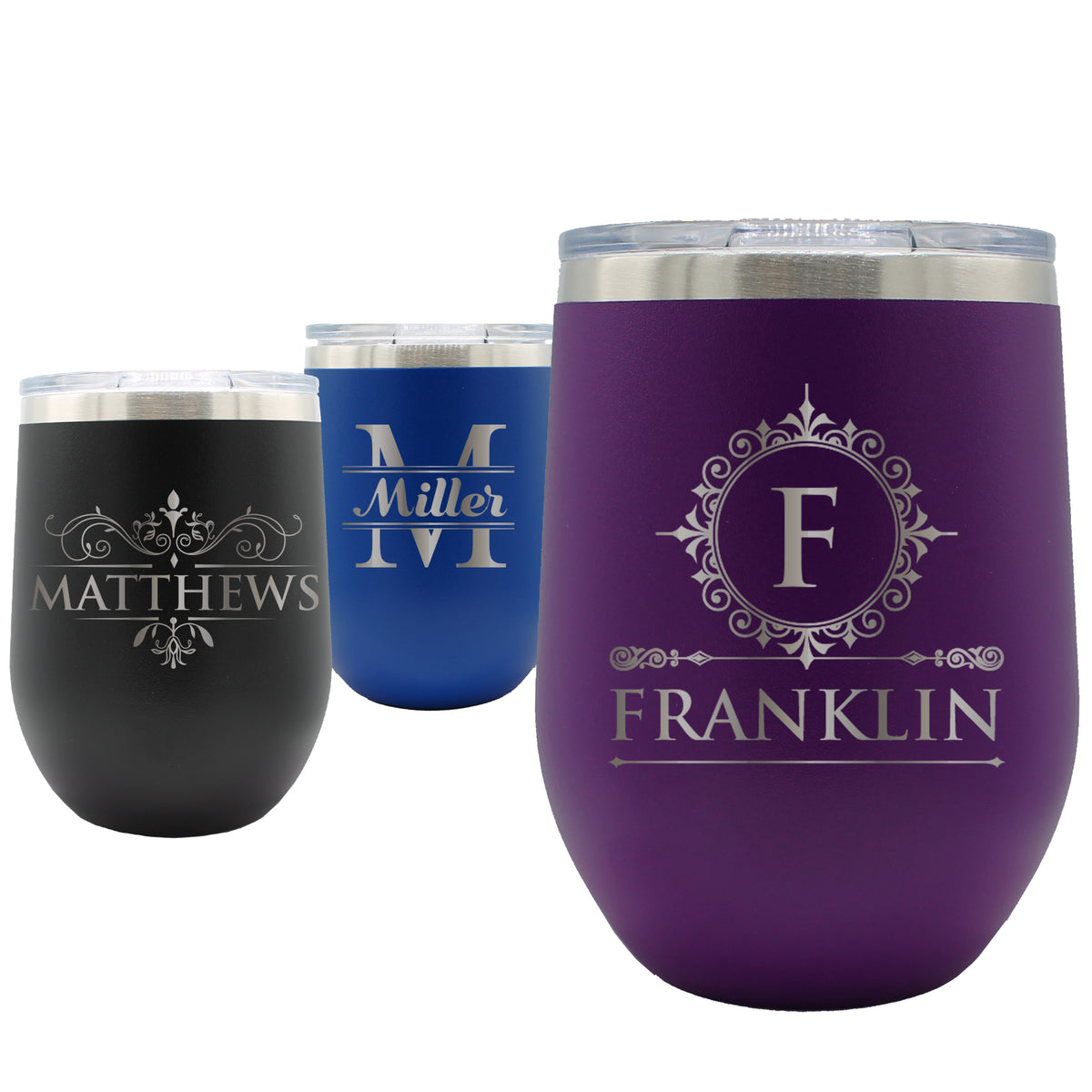 Personalized 12 oz Insulated Stemless Wine Tumbler - WPS Designs