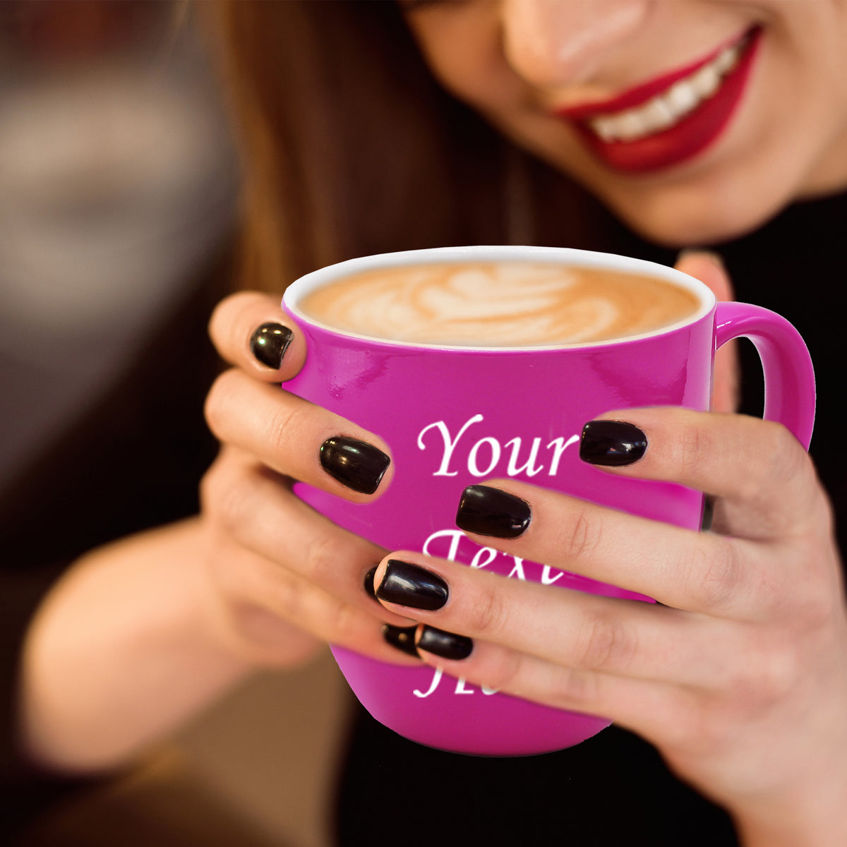 Custom Engraved Latte Coffee Mug and Personalized Tea Cup With Your Text