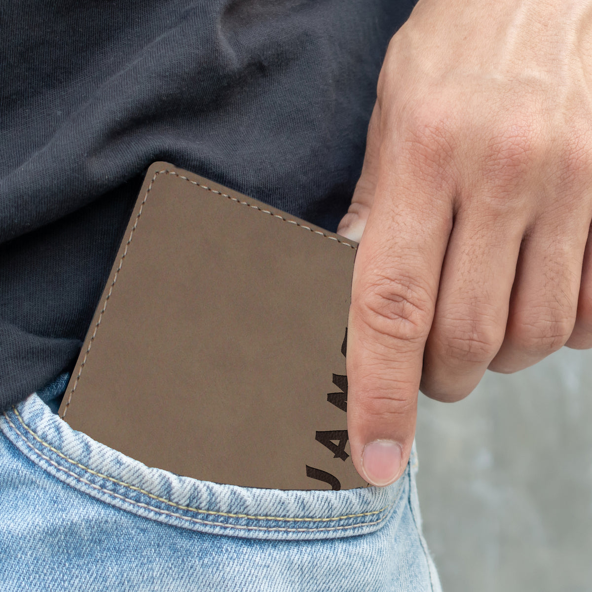 Personalized Bifold Wallet for Men – Custom Engraved Wallet with Name, Initials or Text, Gift for Him