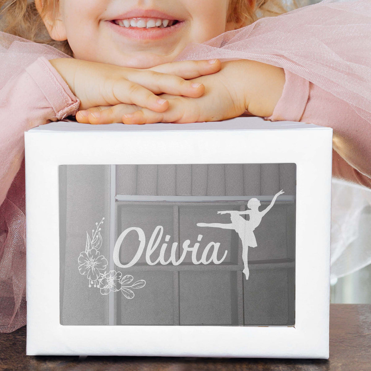 Personalized Jewelry Box for Girls - Custom Engraved with Name and Ballerina, Mermaid, Unicorn and more