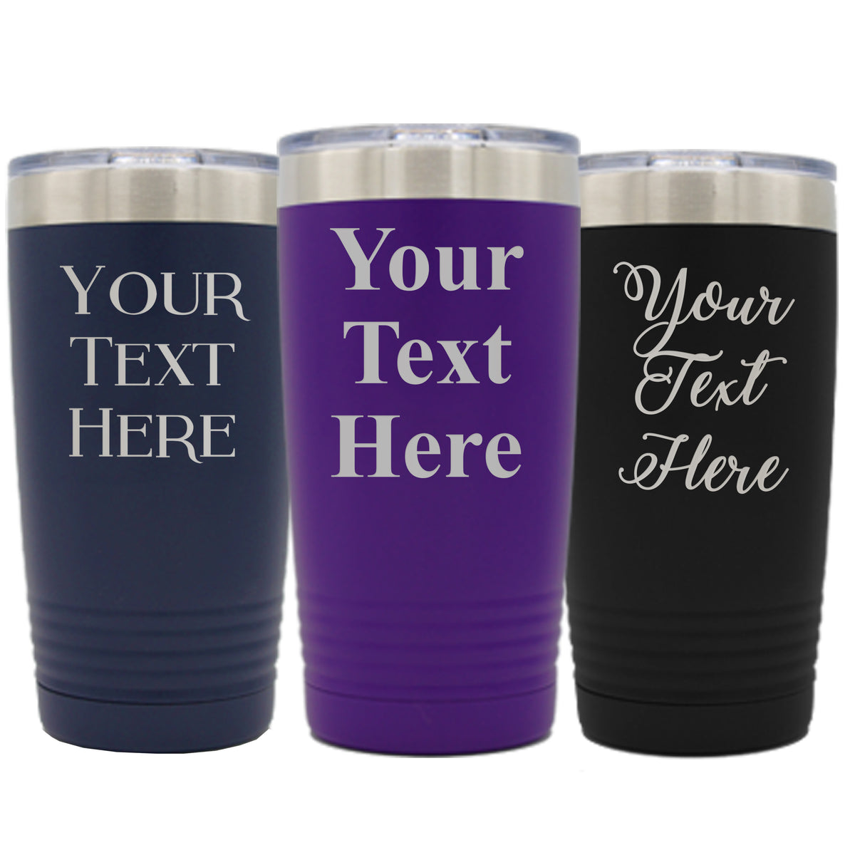 Personalized 20 oz Stainless Steel Travel Tumbler with Lid - Double-Wall Vacuum Insulated with Your Custom Text