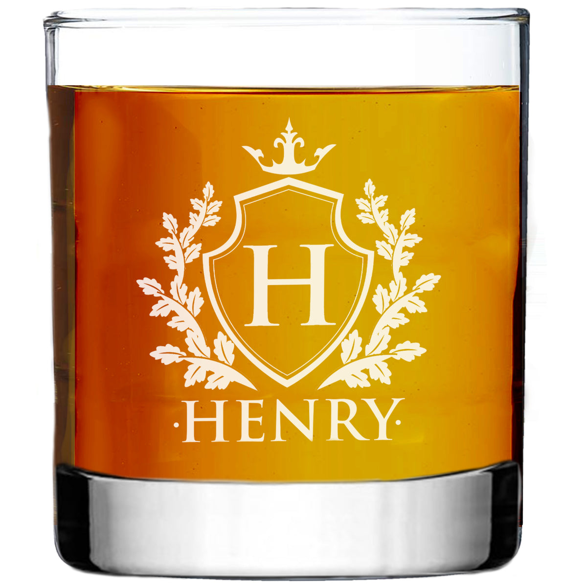 Personalized 11 oz Round Whiskey Old Fashioned Rocks Glass