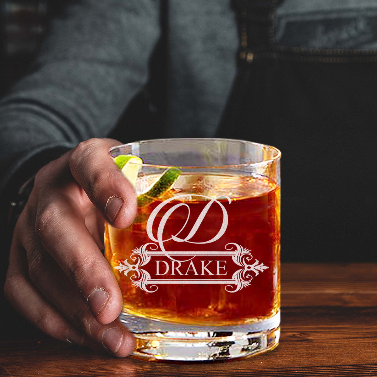 Personalized 11 oz Round Whiskey Old Fashioned Rocks Glass
