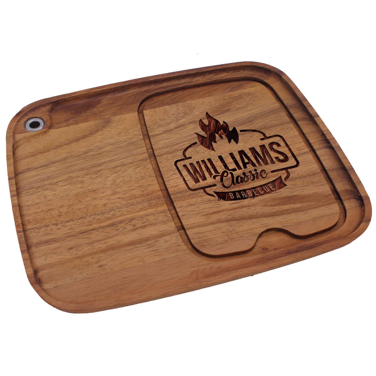 Personalized Premium Wooden Steak Plate with Juice Groove – Custom Engraved BBQ Meat Serving Board for Grilling