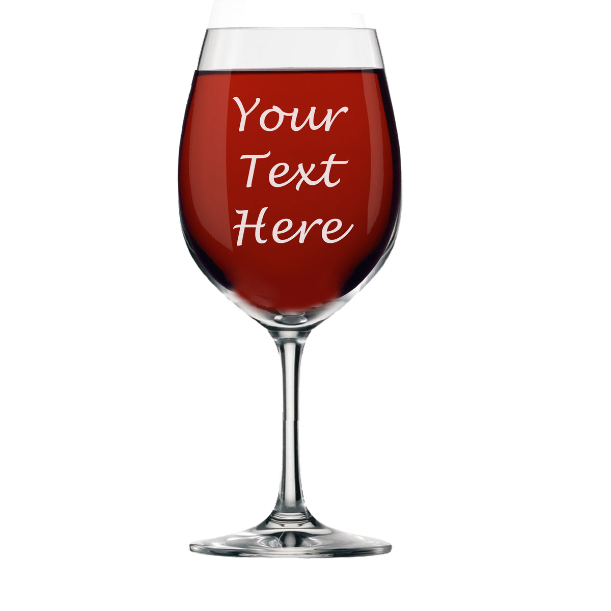 Personalized Wine Glass With Stem - Engraved with Your Custom Text