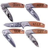 Custom Pocket Knife with Folding Blade - Personalized Hunting Fishing Gift
