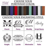 Personalized Portfolio with Custom Monogrammed Flap - Corner Engraving