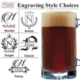 Personalized 12 oz Beer Mug – Custom Engraved Beer Glass with Name for Birthday, Christmas or Father's Day Gift