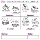 Personalized Mr. & Mrs. Stemless Wine Glasses – Set of 2 Custom Engraved Wedding or Anniversary Gift for Couples