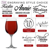 Personalized Wine Glasses with Stem for Bridesmaid, Bride