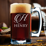 Personalized 12 oz Beer Mug – Custom Engraved Beer Glass with Name for Birthday, Christmas or Father's Day Gift