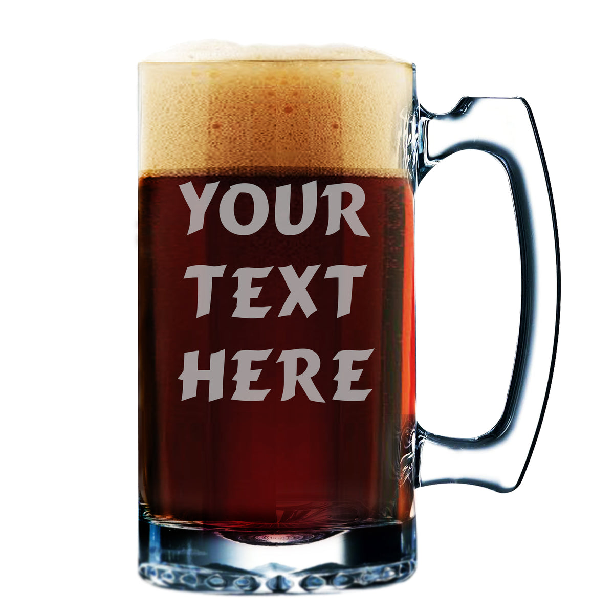 Personalized 12 oz Beer Mug with Your Custom Text