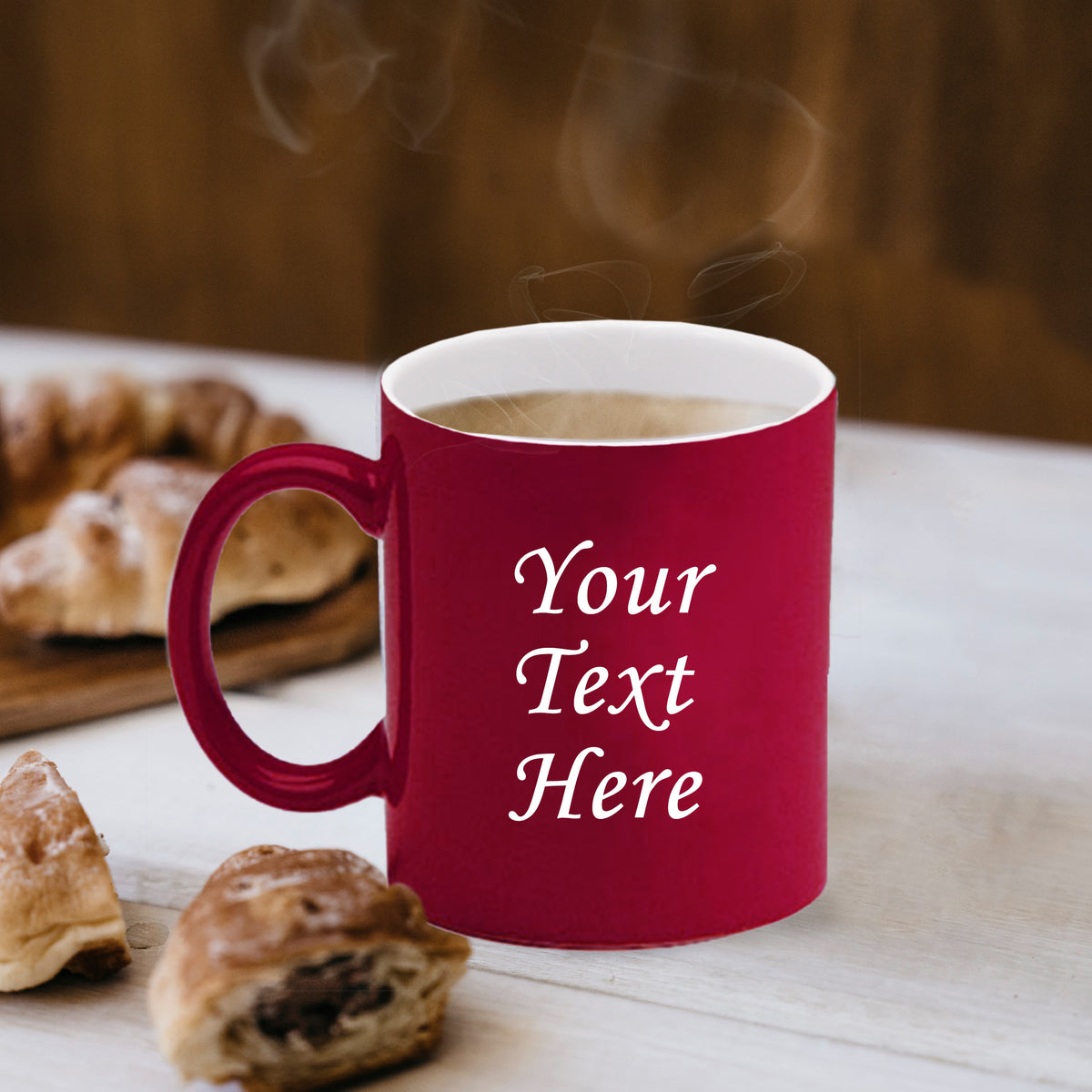 Custom Engraved Latte Coffee Mug and Personalized Tea Cup With Your Text