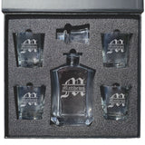 Personalized Whiskey Decanter Set with Glasses and Gift Box Set - Classic Design