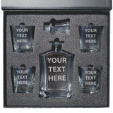 Personalized Whiskey Decanter Set with Glasses and Gift Box Set - Any Text