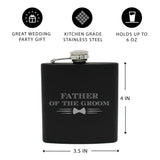 My Personal Memories Bow Tie Groomsman, Best Man, Groom 6 oz Flask Gift for Bachelor Party