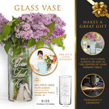 Personalized Glass Flower Vase – Custom Etched & Engraved Vase for Mother's Day, Valentine's Day or Birthday Gifts