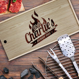 Personalized Premium BBQ Grill Tool Set – King of the Grill Custom Engraved Barbecue Utensils Gift for Dad or Father's Day