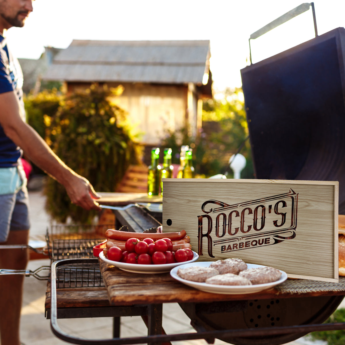 Personalized Premium BBQ Grill Tool Set – King of the Grill Custom Engraved Barbecue Utensils Gift for Dad or Father's Day