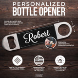 Custom Stainless Steel Classic Paddle Style Bottle Opener - Pub Beer Opener Gift for Men, Women, Bartender