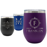 Personalized 12 oz Insulated Stemless Wine Tumbler - WPS Designs