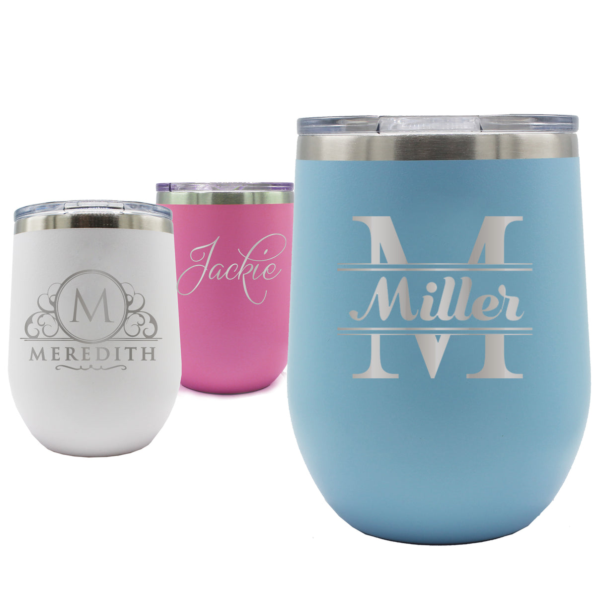 Personalized 12 oz Insulated Stemless Wine Tumbler - WPS Designs