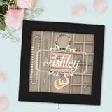 Personalized Jewelry Box with Glass Top – Custom Engraved Jewelry Organizer & Tray Gift for Women, Mom or Wife