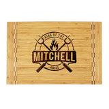 Customized King of the Grill BBQ Bamboo Deluxe Cutting, Carving and Slicing Board
