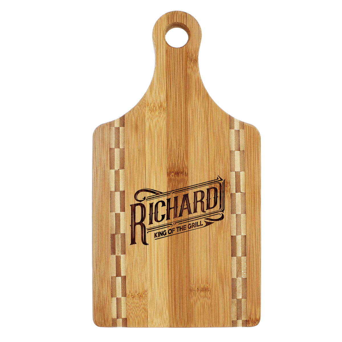 Customized King of the Grill BBQ Bamboo Deluxe Cutting, Carving and Slicing Board