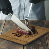 Customized King of the Grill BBQ Bamboo Deluxe Cutting, Carving and Slicing Board