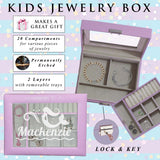 Personalized Jewelry Box for Girls - Custom Engraved with Name and Ballerina, Mermaid, Unicorn and more