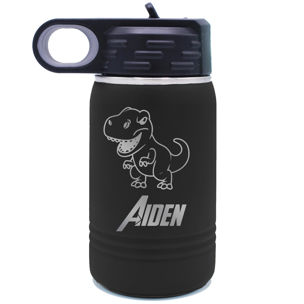 Personalized 12 oz Kids Water Bottle with Straw – Custom Name Engraved Insulated Tumbler for School & Sports