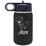Personalized 12 oz Kids Water Bottle with Straw – Custom Name Engraved Insulated Tumbler for School & Sports