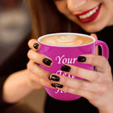 Custom Engraved Latte Coffee Mug and Personalized Tea Cup With Your Text