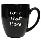 Custom Engraved Latte Coffee Mug and Personalized Tea Cup With Your Text