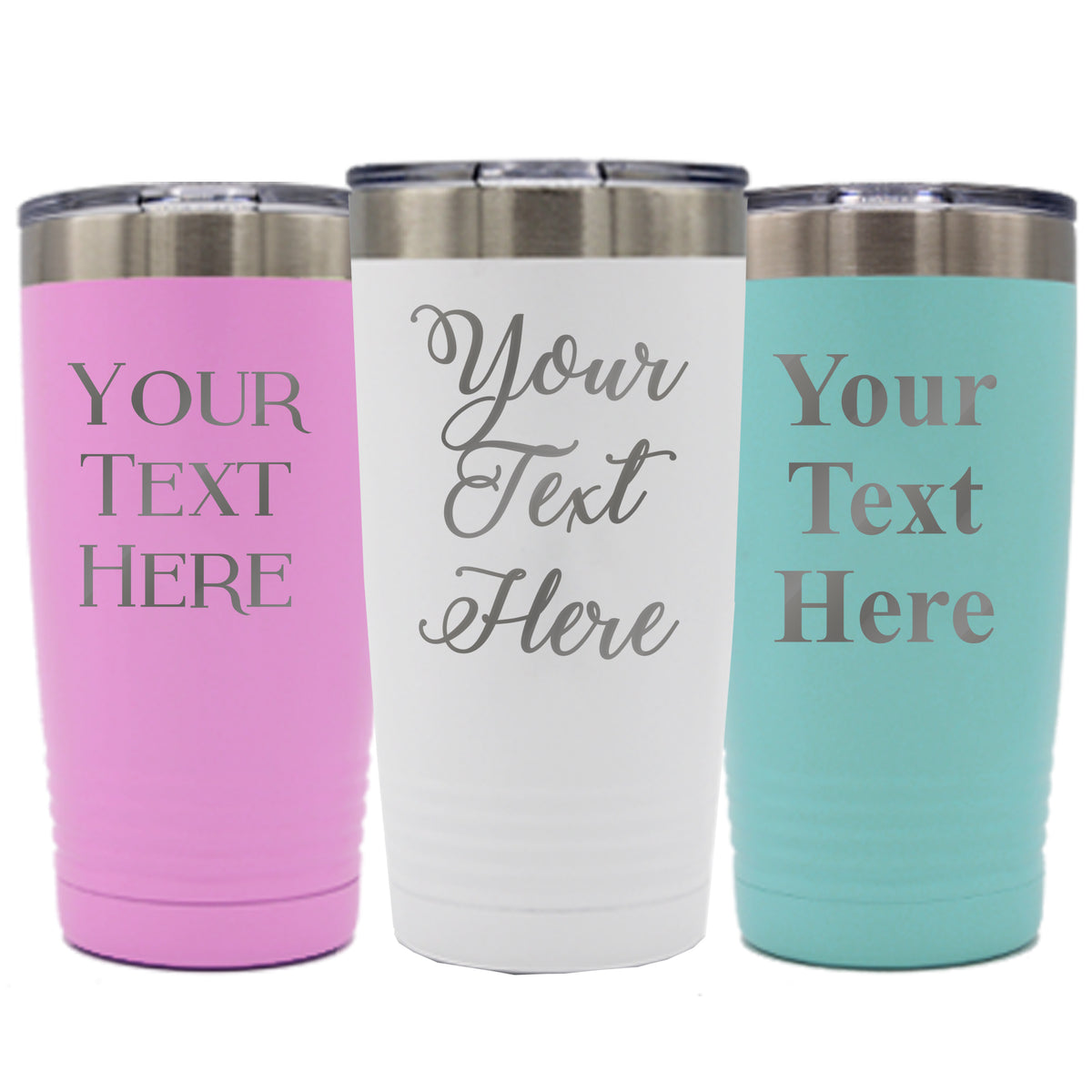 Personalized 20 oz Stainless Steel Travel Tumbler with Lid - Double-Wall Vacuum Insulated with Your Custom Text