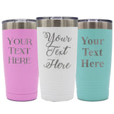 Personalized 20 oz Stainless Steel Travel Tumbler with Lid - Double-Wall Vacuum Insulated with Your Custom Text