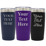 Personalized 20 oz Stainless Steel Travel Tumbler with Lid - Double-Wall Vacuum Insulated with Your Custom Text