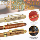 Custom Ballpoint Pen with Personalized Case - Wood Pen Set for Lawyers, Doctors, Teachers, Graduates, Students