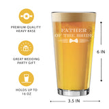 My Personal Memories Bow Tie 16 oz Pint Beer Glasses for Groomsmen, Best Man, Groom, Bachelor Party